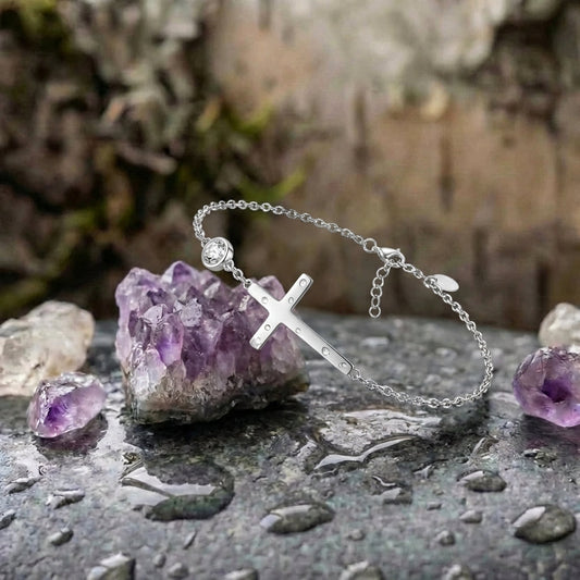 Silver Faith Heart Bracelet