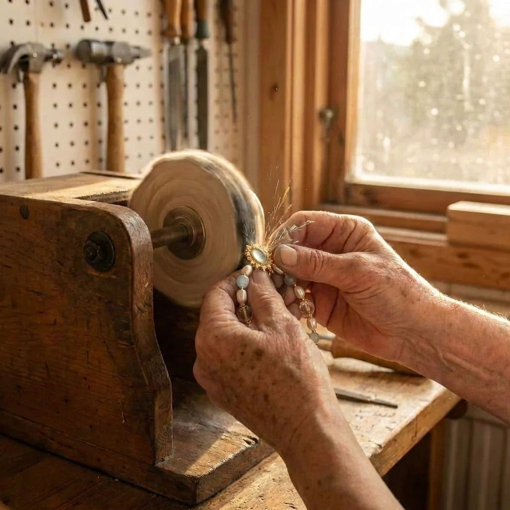 Blue Stone Zircon Freshwater Pearl Necklace