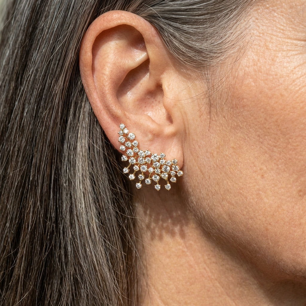 A Sparkling Crystal Climber Drop Earring Set