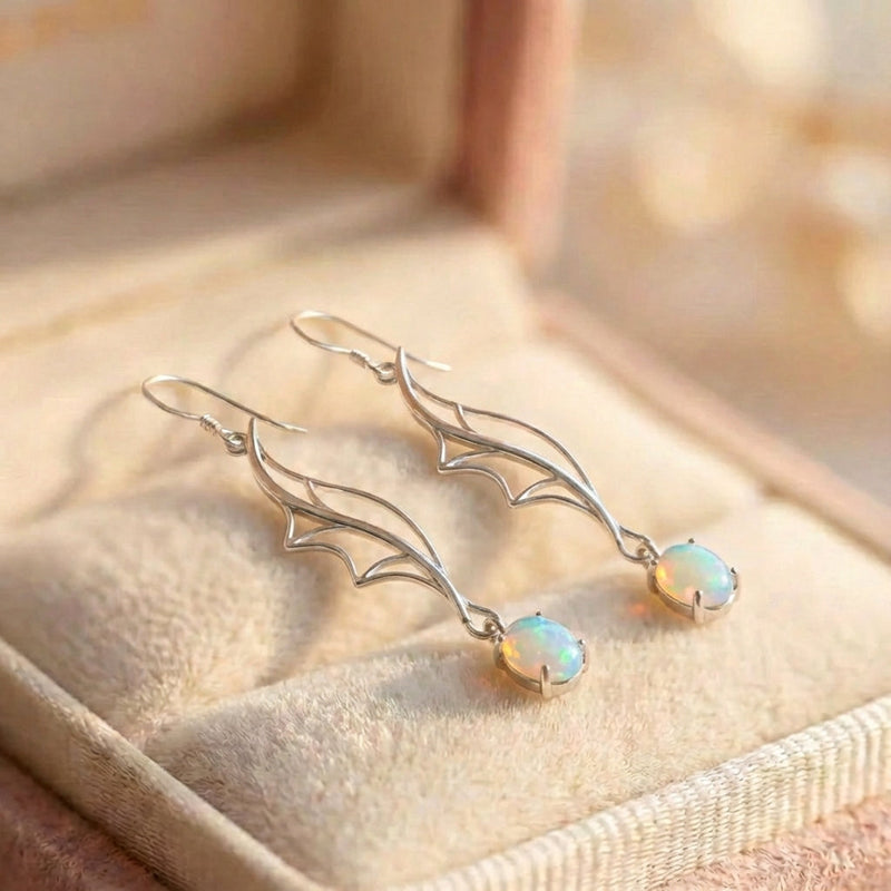 Vintage Wing Opal Earrings