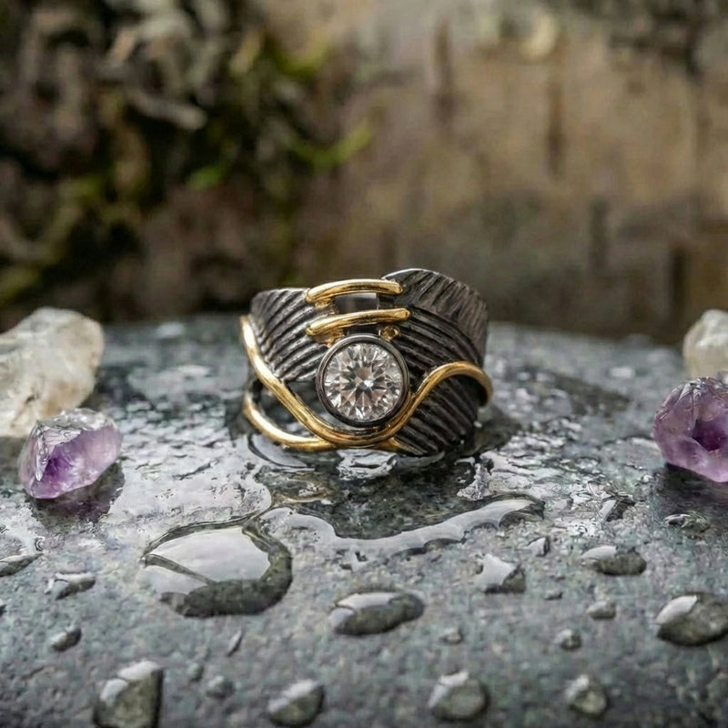 Vintage Geometric Zircon Ring