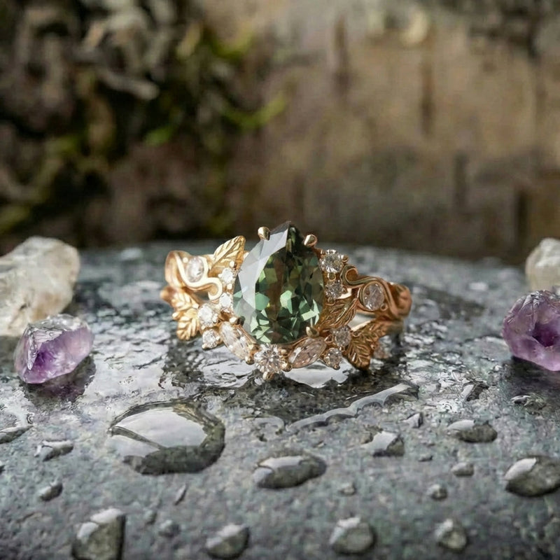 Vintage Green Zircon Ring
