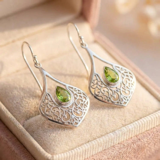 Vintage Peridot Dangle Earrings