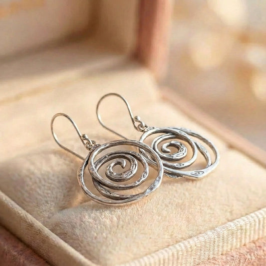 Vintage Spiral Dangle Earrings