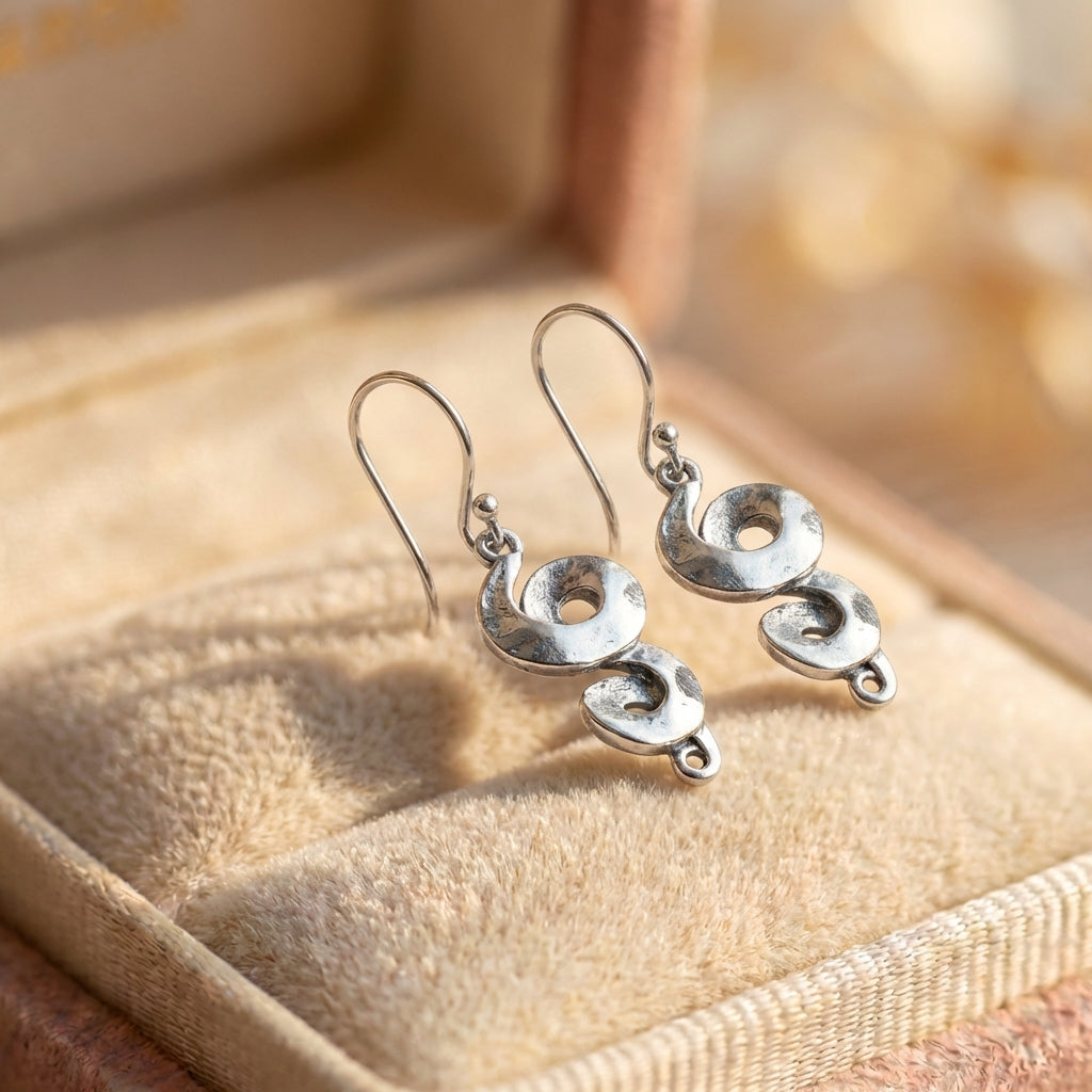 Vintage Silver Spiral Earrings
