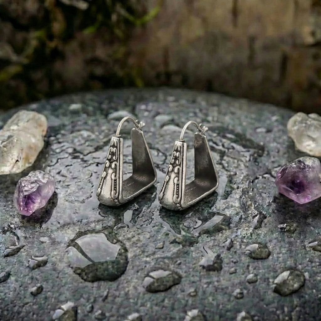 Vintage Silver Hoop Earrings