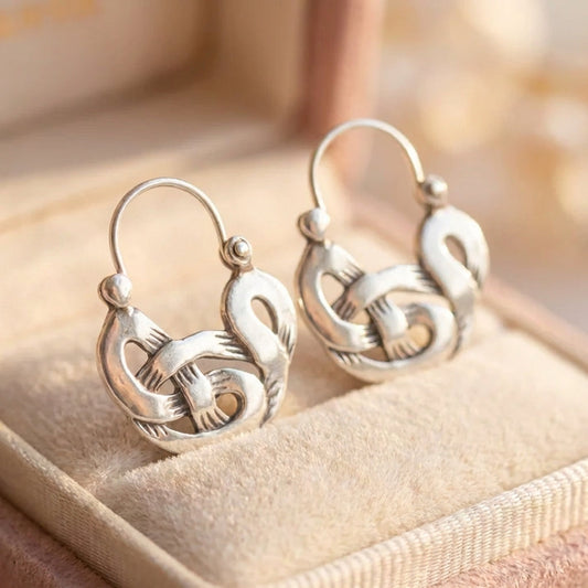 Vintage Silver Geometric Earrings