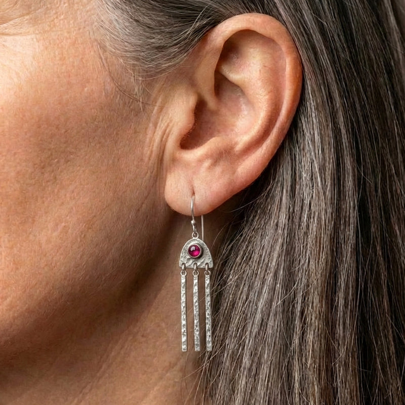 Ruby Tassel Earrings
