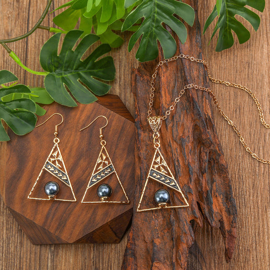 Geometric Pearl Earrings