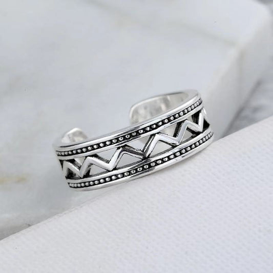 Geometric Silver Cuff Ring
