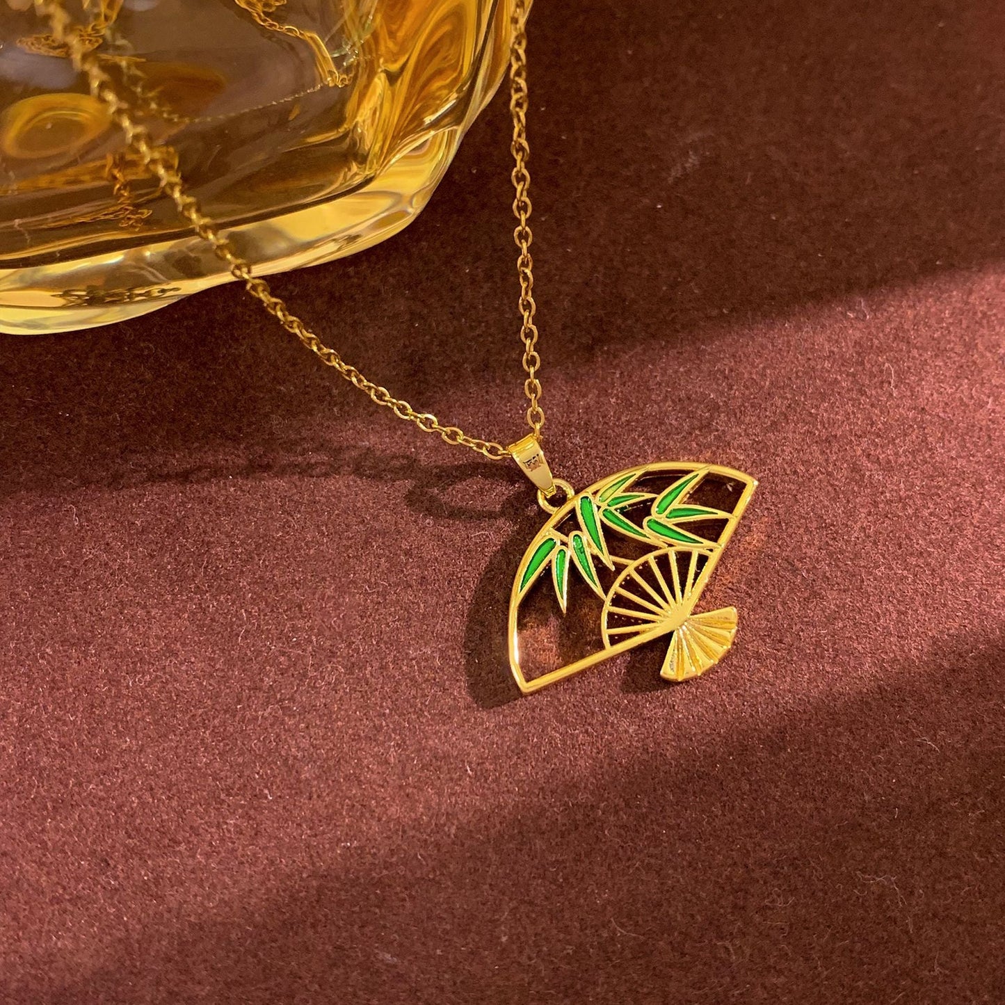 Gold Bamboo Leaf Necklace