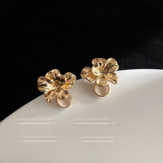 Gold Flower Earrings