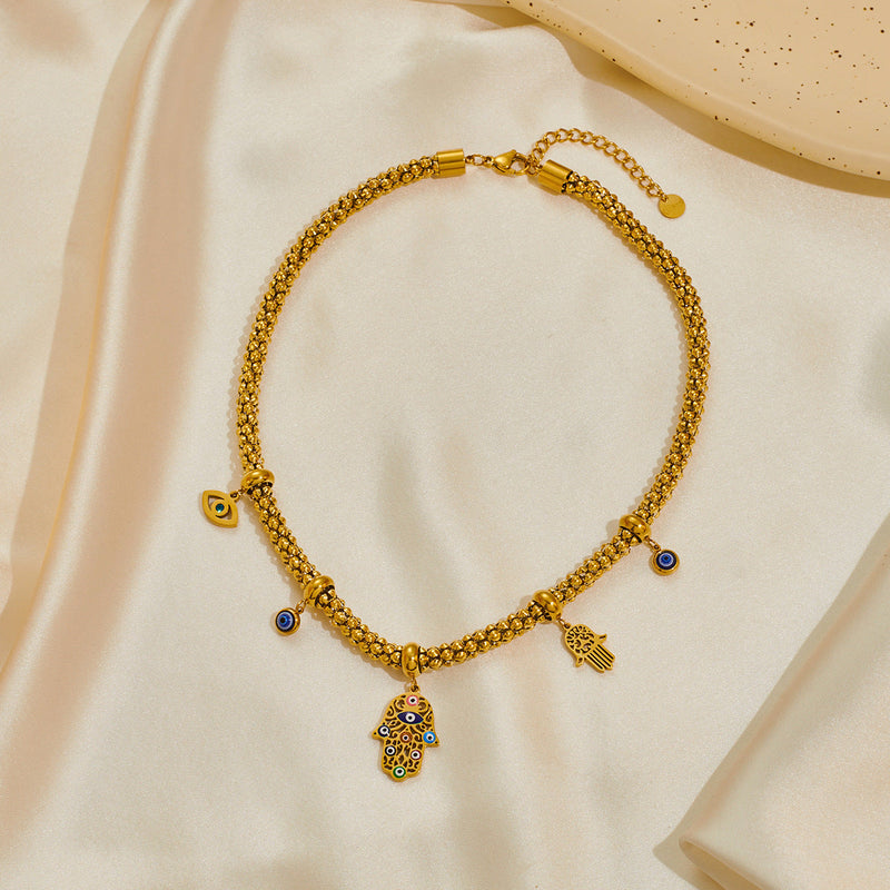Gold Hamsa Charm Bracelet