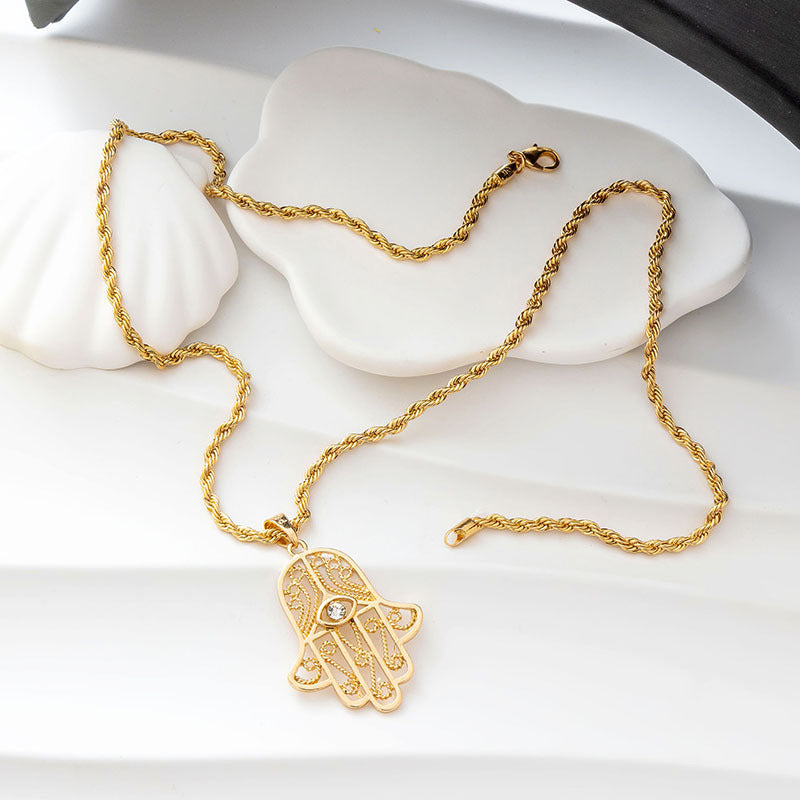 Gold Hamsa Necklace