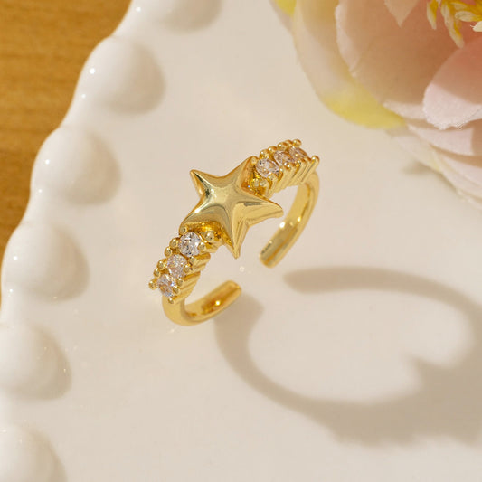 Gold Star Diamond Ring
