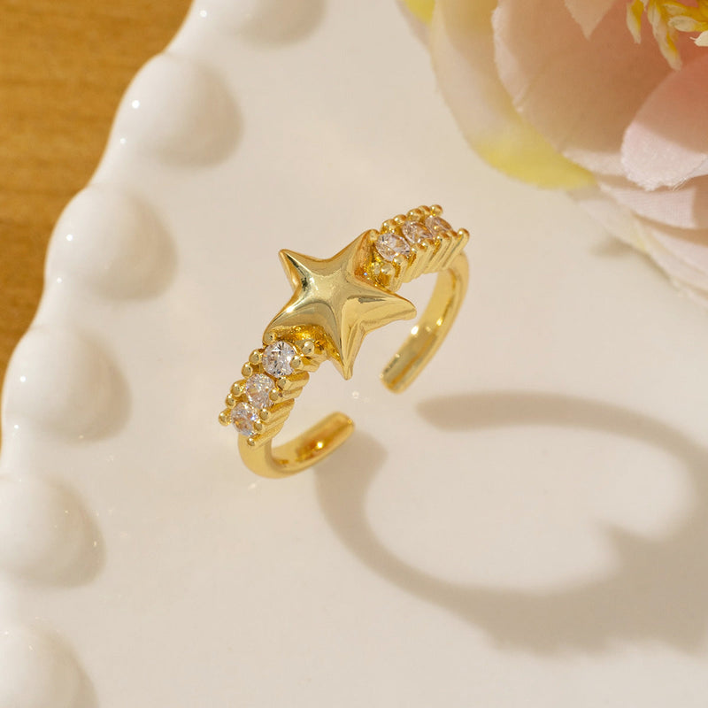 Gold Star Diamond Ring