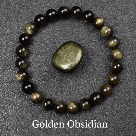 Golden Obsidian Beaded Bracelet