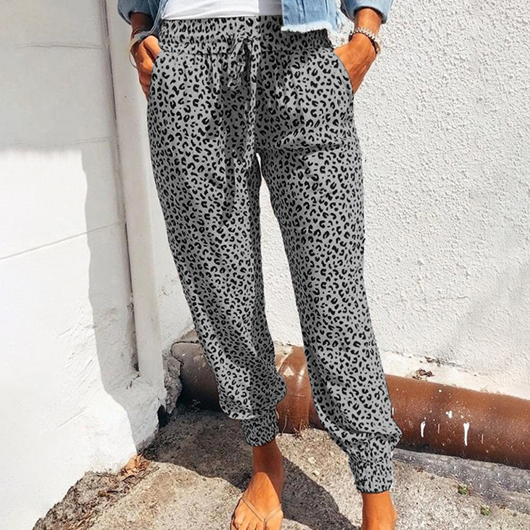 CD | Pantaloni cu imprimeu leopard