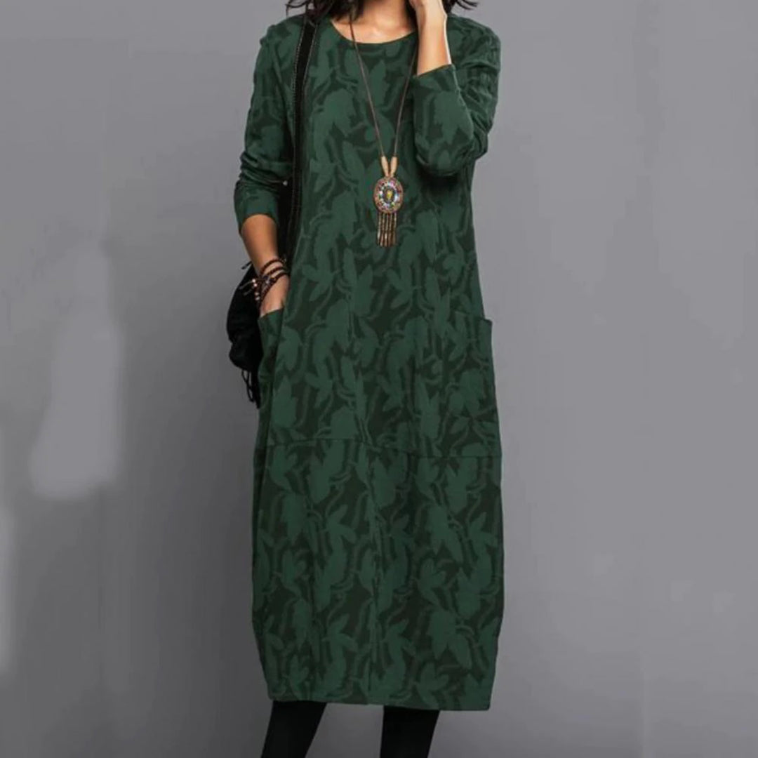 CD | Rochie midi casual cu mânecă lungă