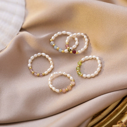 Adjustable Elegant Pearl & Zirconia Ring