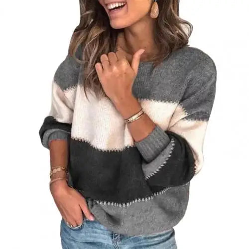 CD | Pulover color block cu dungi