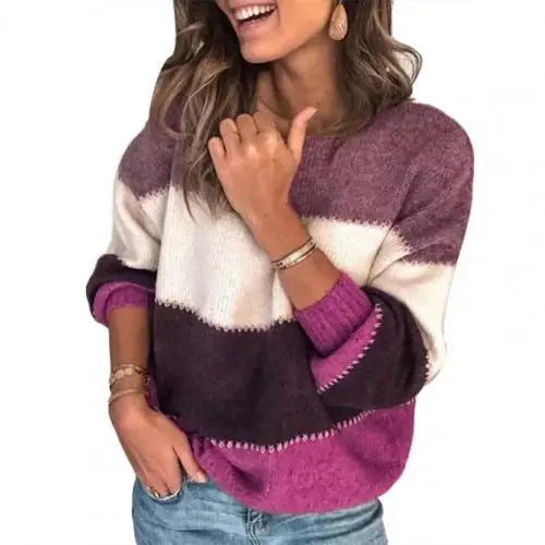 CD | Pulover color block cu dungi