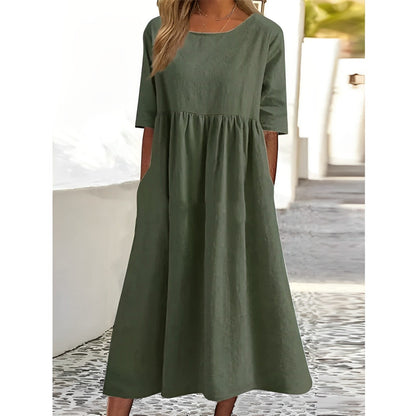 CD | Rochie midi unicoloră