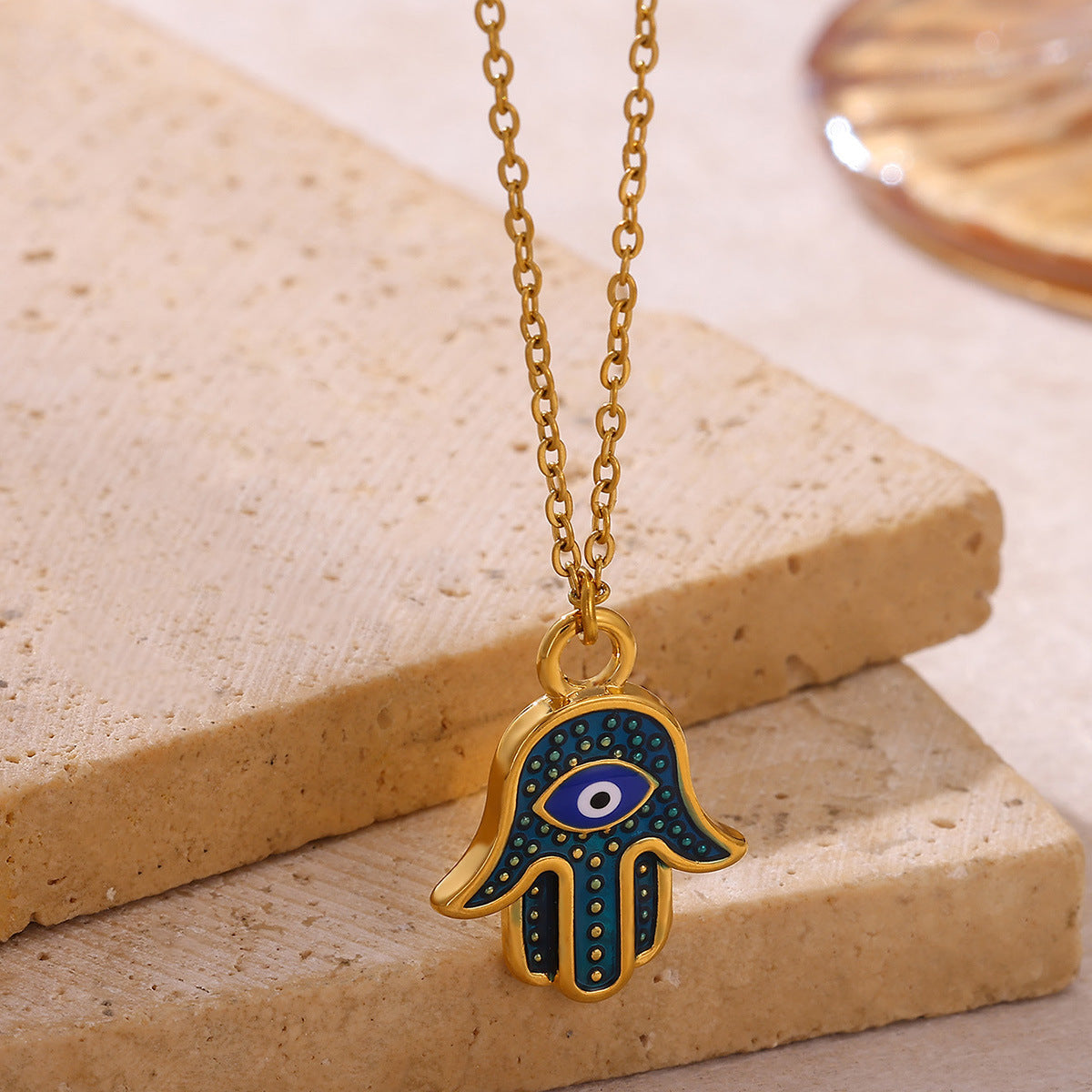 Hamsa Evil Eye Necklace