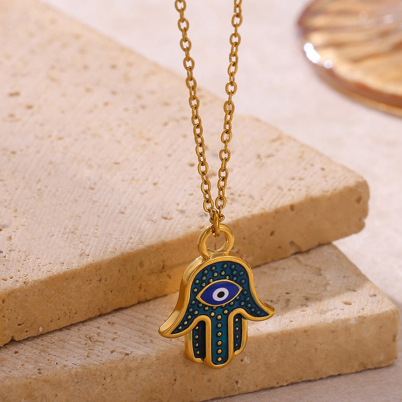 Hamsa Evil Eye Necklace
