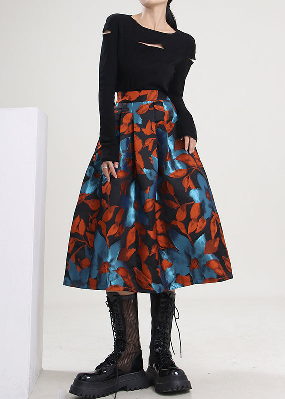 Handmade Retro Tie Dye Jacquard Skirts Spring