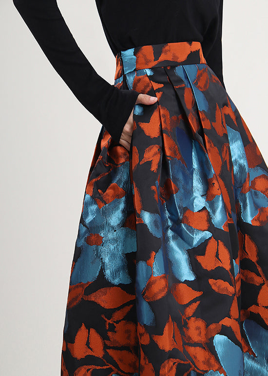 Handmade Retro Tie Dye Jacquard Skirts Spring