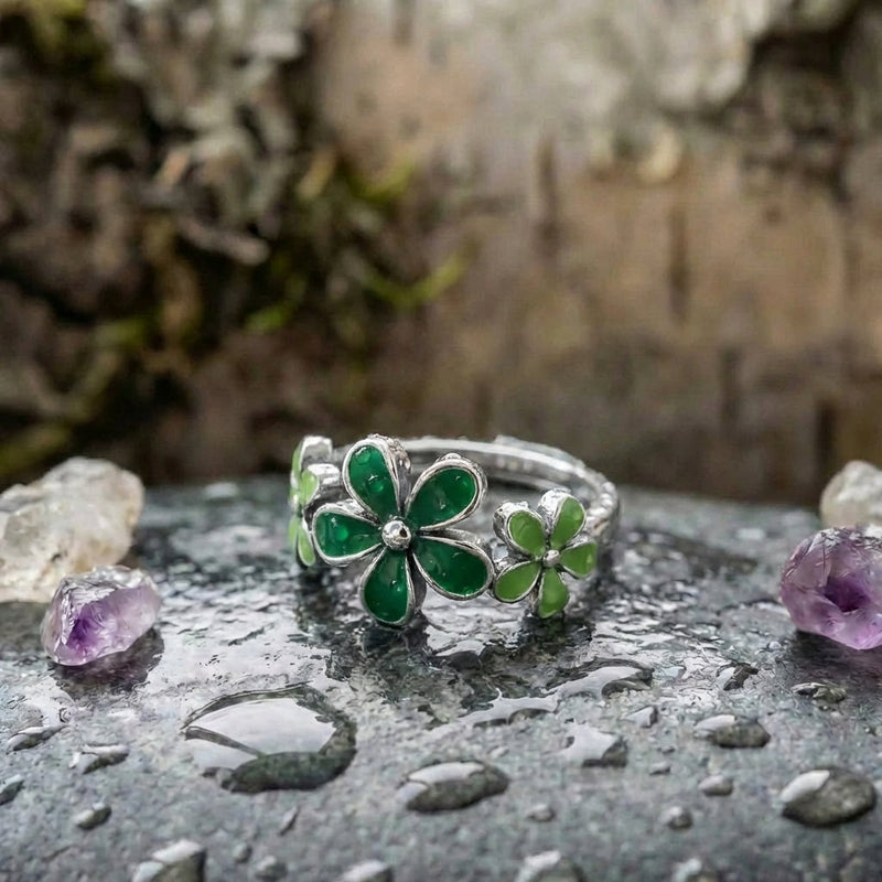 Handmade Green Leaf Ring