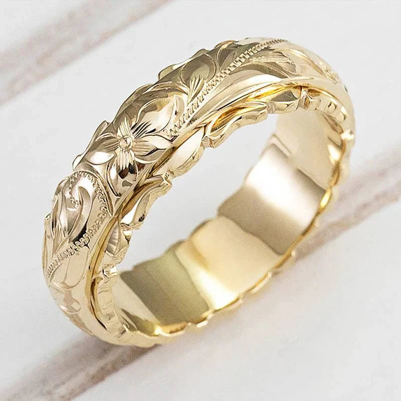 Hawaiian Scroll Floral Ring