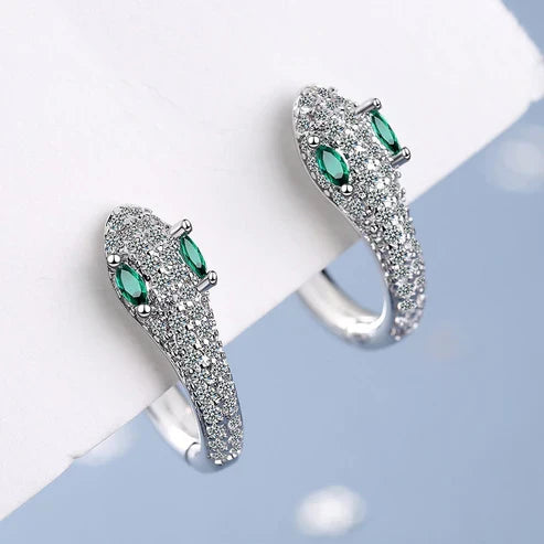 Silver Snake Earrings