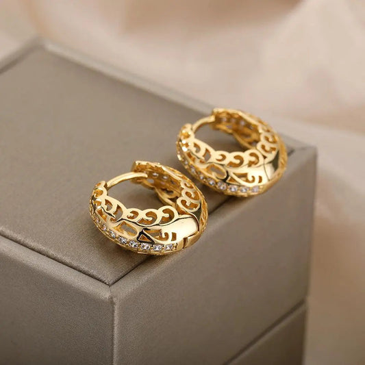 Vintage Handmade Gold Earrings
