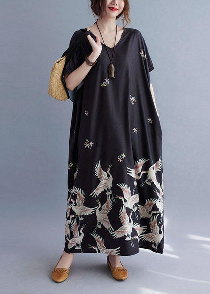 Italian Green Lotus V Neck Pockets Print Summer Holiday Dress Short Sleeve