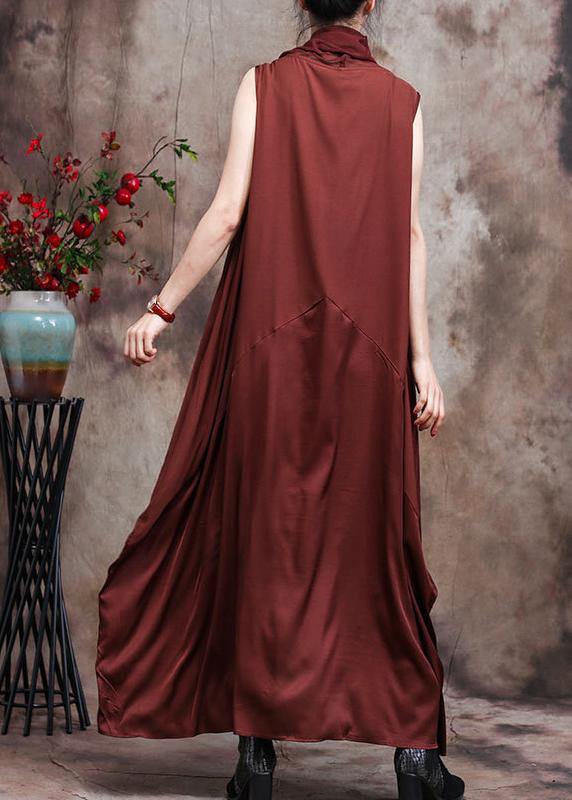 Luxy Burgundy Long Silk Dresses