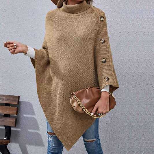 Red-Womens-Versatile-Knitted-Scarf-Poncho-Sweater-with-Buttons-Light-Weight-Spring-Summer-Fall-Shawl-Poncho-Cape-Cardigan-K372
