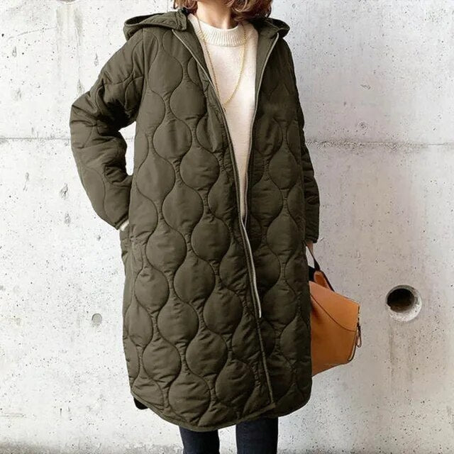 CD | New Casual Parka Jacket cu glugă în Argyle
