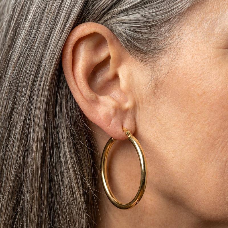 Large Hoop Earrings in Gold