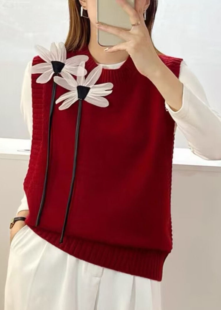 Loose Grey O-neck Knit Waistcoat Sleeveless