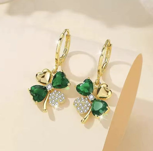 Luxury Clover Shiny Zircon Drop