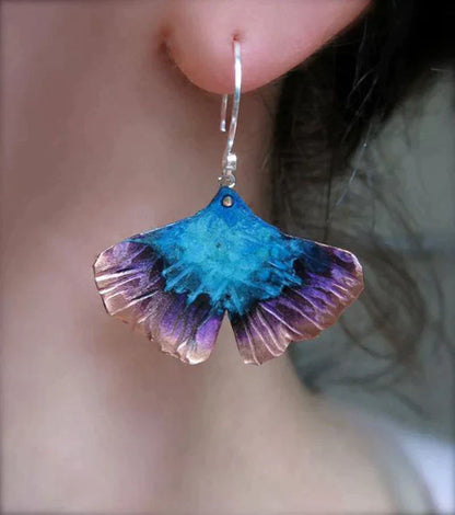 Blue Butterfly Boho Earrings In Sterling Silver