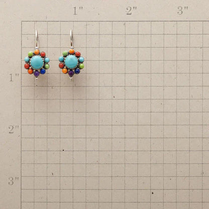 Multicolor Turquoise Round Earrings