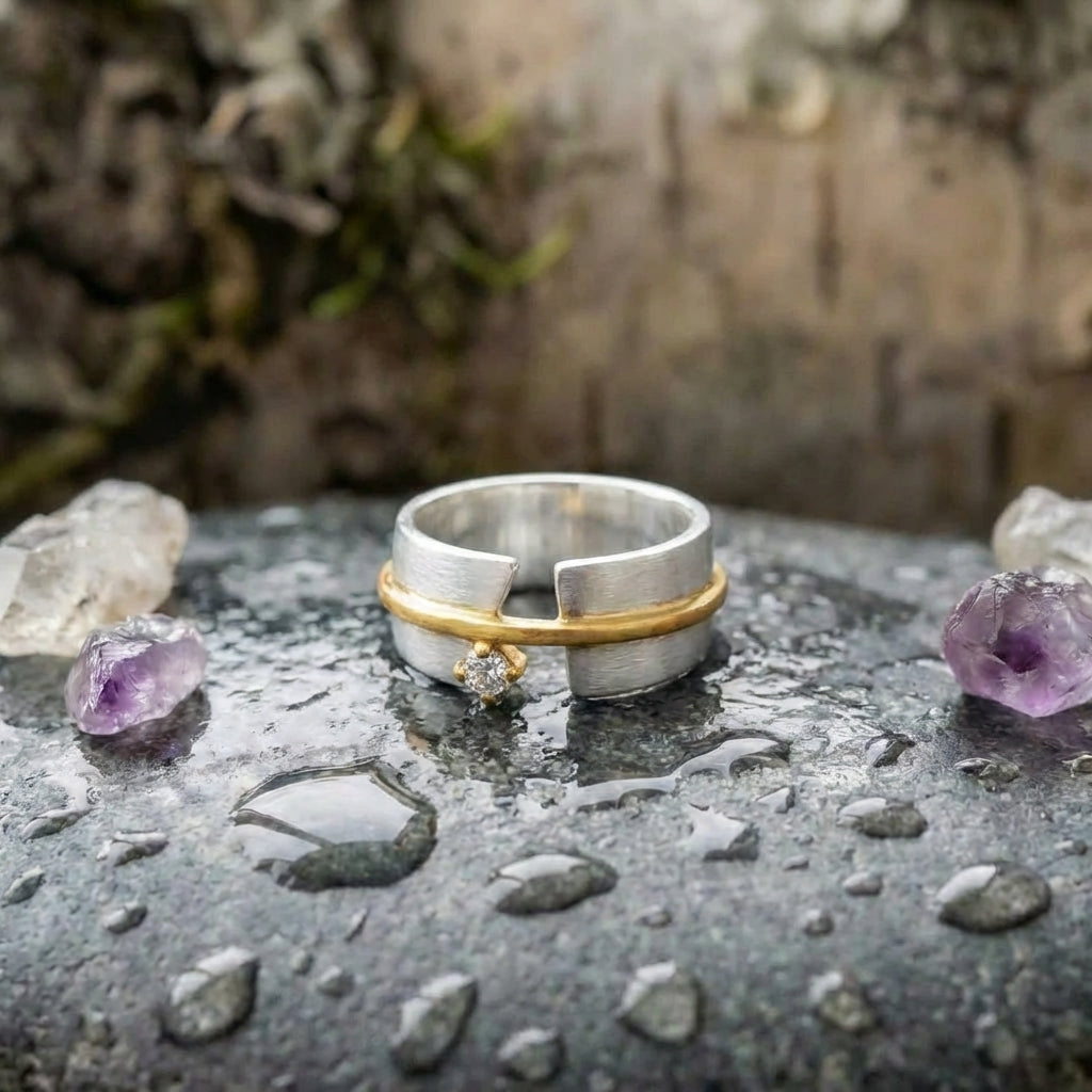 Minimalist Crystal Statement Ring