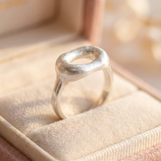Minimalist Geometric Silver Ring