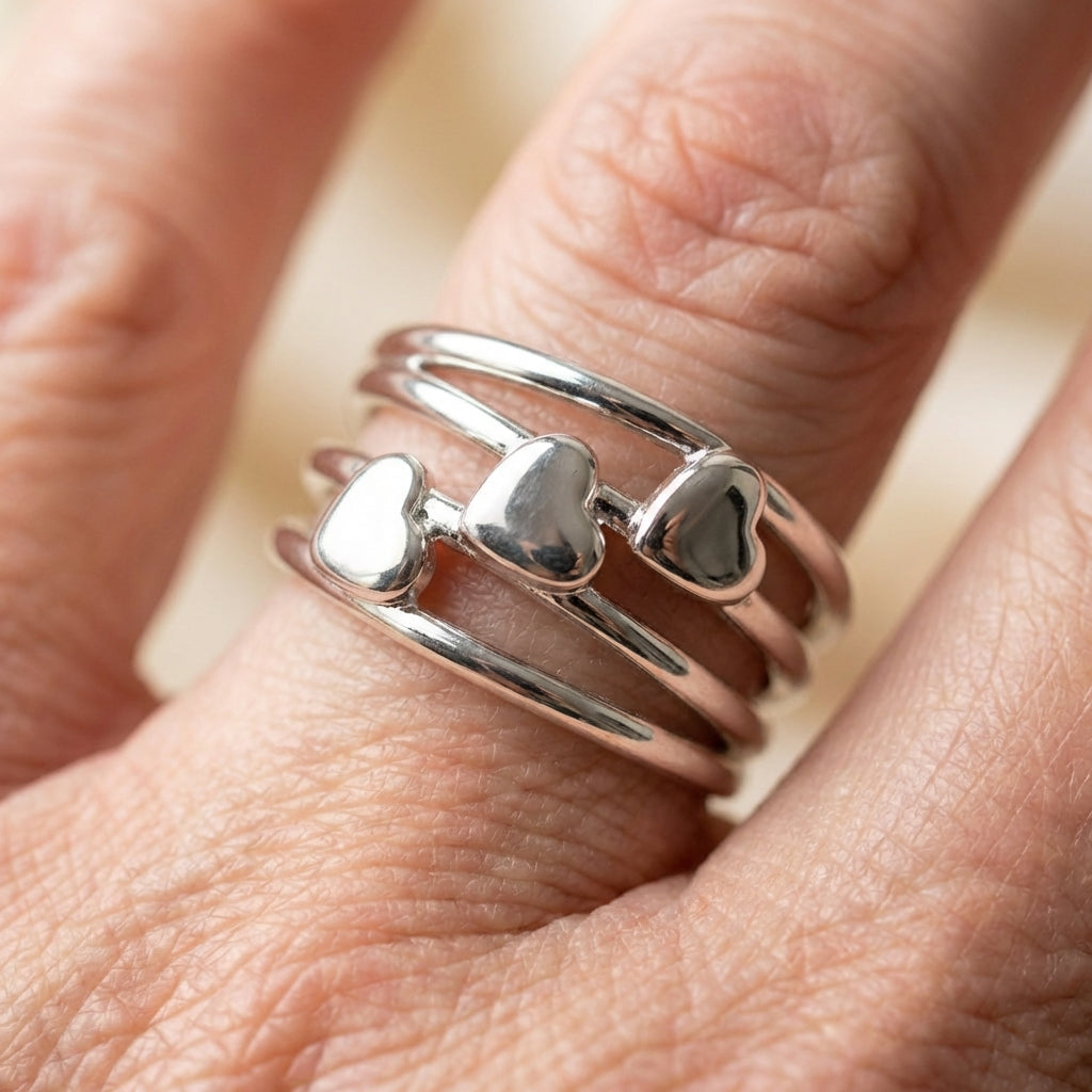 Minimalist Heart Silver Ring