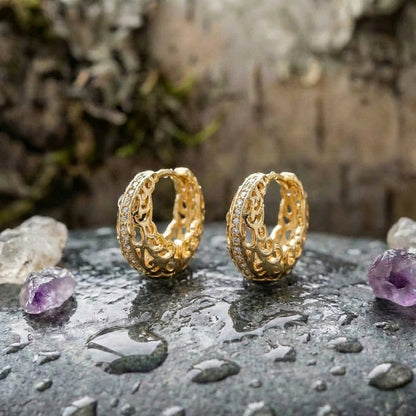 Minimalist Mandala Earrings In Gold