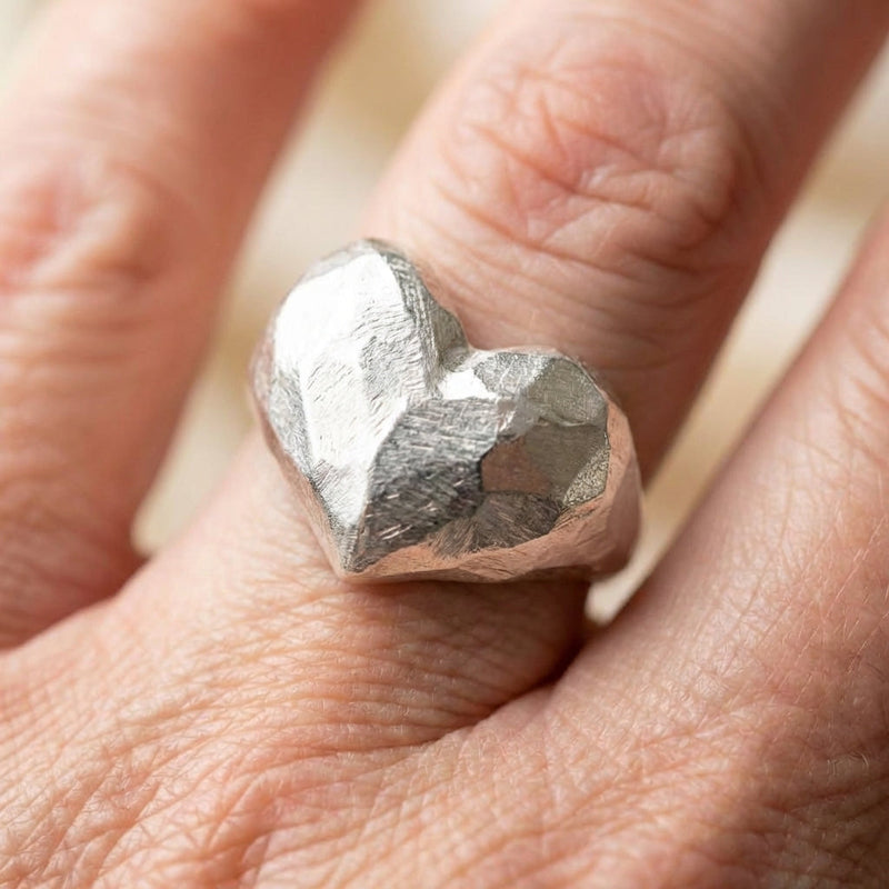 Minimalist Silver Heart Ring