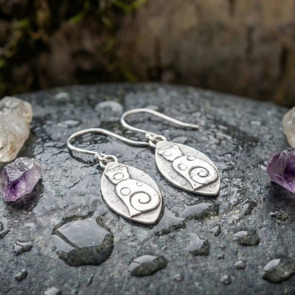 Minimalist Silver Spiral Earrings